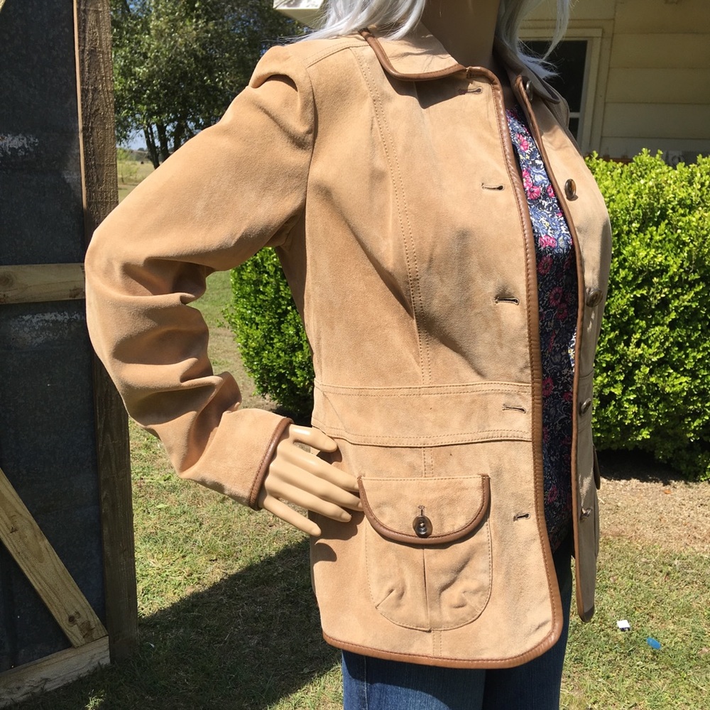 Eddie Bauer Genuine Leather Suede Jacket Blazer Sm